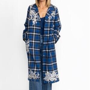 NWT Johnny Was Alicent Duster Plaid Coat Sz Small